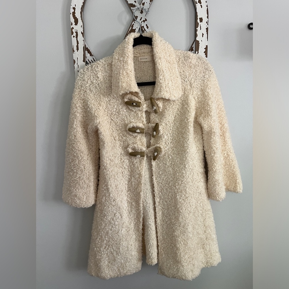 Anthropologie Sleeping On Snow Texture Knit Cardigan Sweater Toggle Buttons SZ S